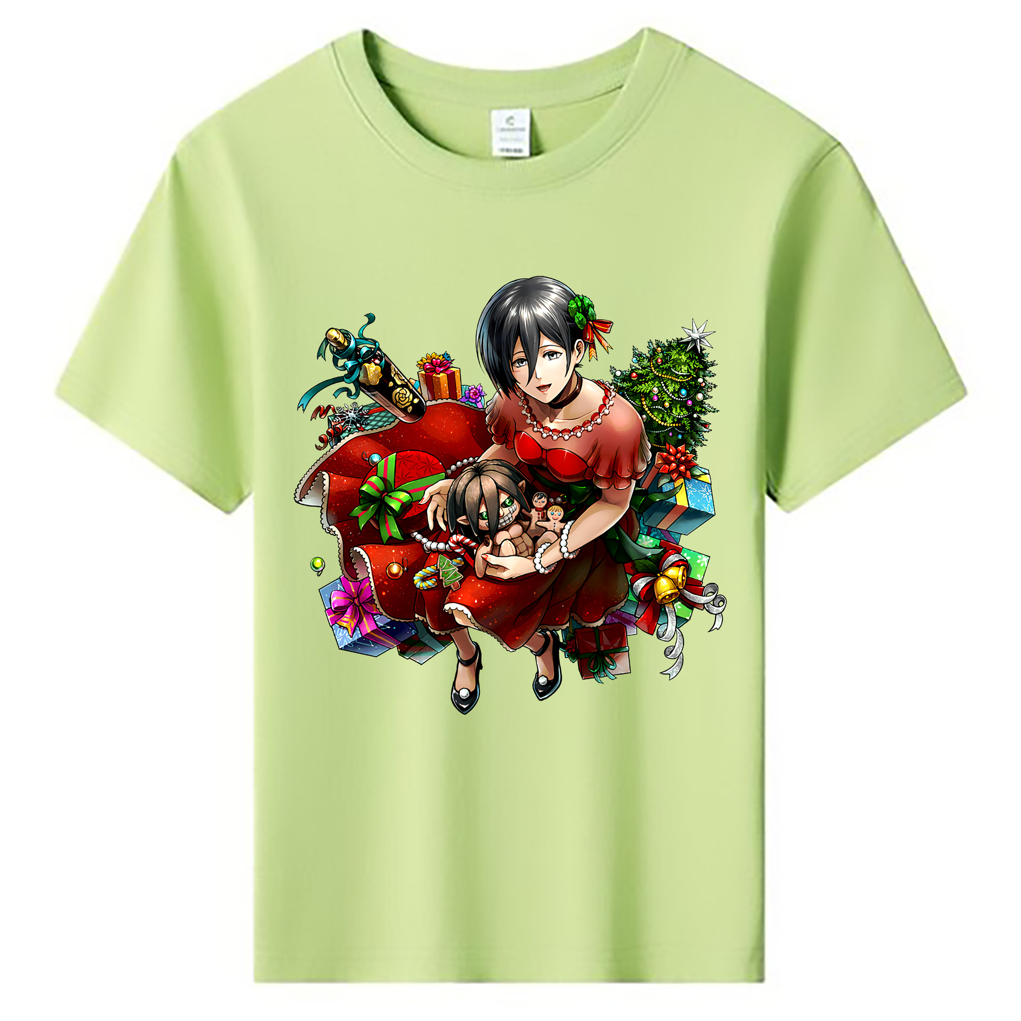 （画像用） 進撃の巨人 ミカサ·アッカーマン Attack on Titan Mikasa Ackerman 綿100％キッズTシャツ（フロントプリント）